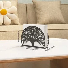 1 قطعة حامل مناديل معدني قائم بذاته بتصميم عصري، أوراق الجنكة، شجرة الحياة، عباد الشمس، أنماط زهرية، موزع مناديل مكتبي، تخزين مناديل على سطح الطاولة - مشاهدة 8