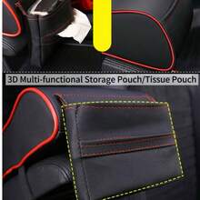 1PC PU Leather Heightened Car Armrest Pad, Smooth And Comfortable, Dynamic Streamlined Design, Storable, Elastic Band Easy Installation, Car Interior Accessory, All-Season Use, Suitable For Most Vehicles - Multicolor - View 4