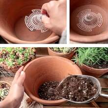 18pcs Flower Pot Bottom Filter, Durable Plastic Cone-Shaped Root Protection Cover, Cage Structure, Prevents Rot And Enhances Drainage, Suitable For Indoor And Outdoor Flower Pots, Indoor Gardening Accessories - Cone-shaped Pot Saucer - View 11