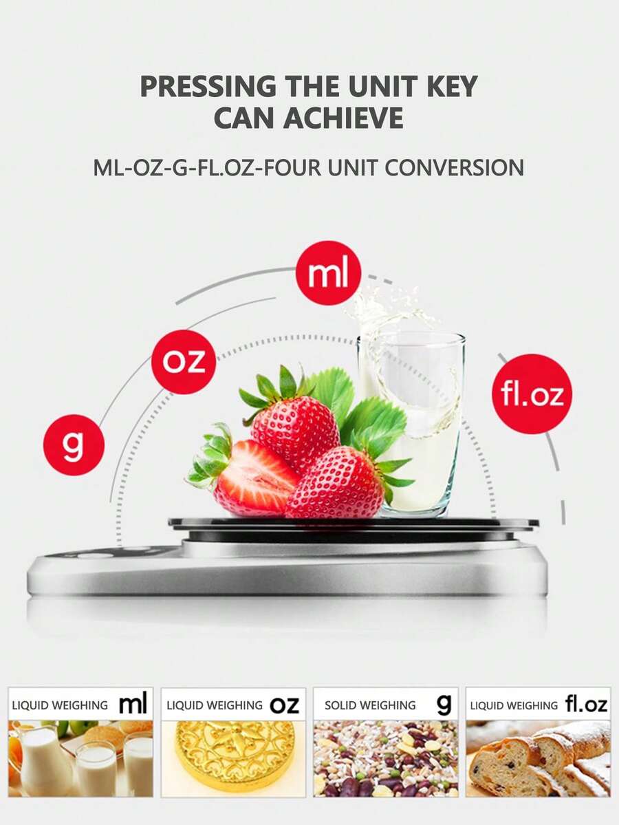 [Best Seller] Multifunctional High-Precision Kitchen Scale, Accurate Baking Tool, High-Precision Weighing, Suitable For Multiple Scenarios. LED High-Definition Display, Non-Slip Base Design. (Battery Not Included) - Multicolor - View 1