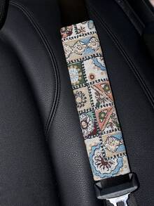 Car Seat Belt Shoulder Cover Soft Fabric Bohemian Seat Belt Protector Anti-Friction Seat Belt Accessory Easy Installation Car Tool Durable Structure Seat Belt Protection Tool Suitable For All Car Models And Fashion Designers - Upgraded Version - View 1