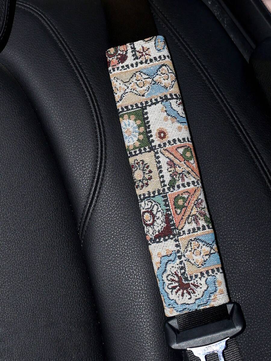 Car Seat Belt Shoulder Cover Soft Fabric Bohemian Seat Belt Protector Anti-Friction Seat Belt Accessory Easy Installation Car Tool Durable Structure Seat Belt Protection Tool Suitable For All Car Models And Fashion Designers - Upgraded Version - View 1