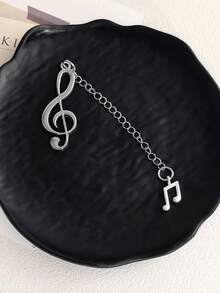 Treble Clef Music Note Metal Bookmark, Silver Chain Pendant Book Mark, Creative Musical Symbol Page Marker, Unique Reading Accessory - Multicolor - View 2