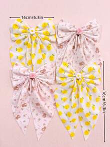 1/2/Pcs/Set Large Floral Bow Hair Clip, Fresh And Sweet Hair Accessory - Suitable For Girls And Women, Perfect For Daily Wear, Vacation, Date, Party - Multicolor - View 8
