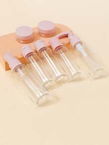 Pink 7pcs Set (60ML*2 Pump Bottles + 40ML*3 Flip Cap Spray Bottles + 2 Eye Cream Jars) Randomly Send One - Pink - View 2