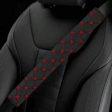 1pc Embroidered Fabric Car Seat Belt Shoulder Pad, Breathable Extended Protective Cover, Suitable For Cars And Trucks, Available In 30cm, 50cm, 75cm Lengths, Comfortable Car Interior Safety Accessory - Multicolor - View 10