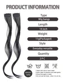 Lightweight Bangs, 2-Piece Clip-In Bangs, Front Bangs, Long Sideburns, Long Bangs Hair Extensions, 10 Inch And 14 Inch, Suitable For Daily Wear - Multicolor - View 4