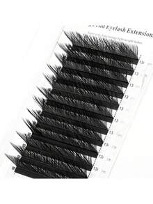 XIUSUZAKI 12 Rows L/LU Curl YY Shape Eyelash Extension Cat Eye False Eyelashes Hand Woven Soft Light Natural Lashes Premade Volume Fan Eyelashes Elongated Winged Individual Lashes Applicable For Daily Life, Parties - View 8