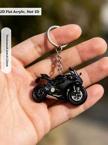 Llavero plano 2D con diseño de motocicleta, colgante para mochila, adecuado para llaves de coche, mochilas, regalos para fiestas de vuelta al colegio, regalos para amigos, compañeros de clase, entusiastas de motocicletas - Multicolor - Ver 10