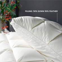 Feather Down Pillow, Ultra Soft Fluffy Bed Pillow, Breathable Comfort Sleeping Pillow For Side Back Sleepers, Bedroom Hotel Bedding Pillow - White - View 4