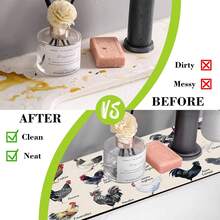 1pc Sink Faucet Absorbent Mat, Drainage Pad, Suitable For Kitchen, Bathroom Sink, Countertop, Drainage Mat, Diatomaceous Earth Material, Trimmable, Quick-Drying Mat - Multicolor - View 8