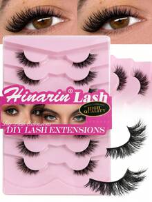 7 Pairs Half-Strip False Eyelashes, Black Band, Cat Eye Style, Extended Tail, Natural Curl, Suitable For Daily Wear For Girls - Black - View 2