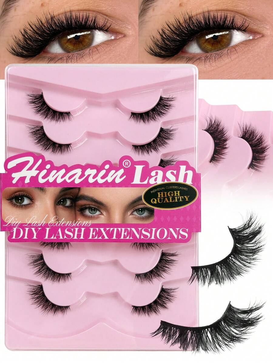 7 Pairs Half-Strip False Eyelashes, Black Band, Cat Eye Style, Extended Tail, Natural Curl, Suitable For Daily Wear For Girls