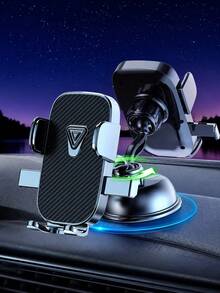 1pc Strong Suction Cup Car Phone Holder, 360° Rotatable Dashboard And Windshield Phone Mount, One-Hand Operation Mechanical Clamp Navigation Bracket, Universal Smartphone Car Accessory - A - View 4
