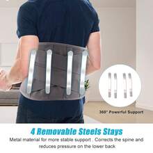 1 Pc Breathable Mesh Lumbar Support Belt, Adjustable Double Pull Back Brace, Unisex Waist Protector For Fitness Workout & Daily Use - Black - View 4