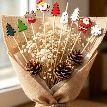 100Pcs Christmas Party Picks, Party & Event Supplies. Ideal For Christmas Party Decorations. Assorted Designs With Branches, Snowflakes, Snowmen, Reindeer And More Patterns. - Multiple Styles - View 3
