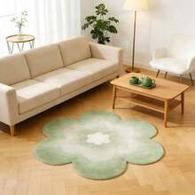 1pc Flower Shaped Rug, Matcha Green To Cream White Multi-Layer Gradient Petals, Soft And Fresh, Mori Style Ins, Gentle And Healing, Visually Soft And High-End, Hand-Cut With 1-5cm Error, Decorative Rug, Bedroom Decor, Small Rug, Rug, Home Decor, Living Room Rug, Bedroom Rug, Outdoor Rug, Washable Rug - Multicolor - View 5