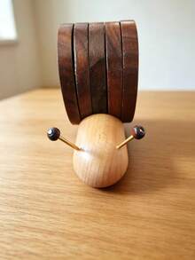 Charming Black Walnut Snail Coaster - Heat Resistant, Home Decor Tea & Coffee Cup Mat, Cartoon, Relaxing - Multicolor - View 7