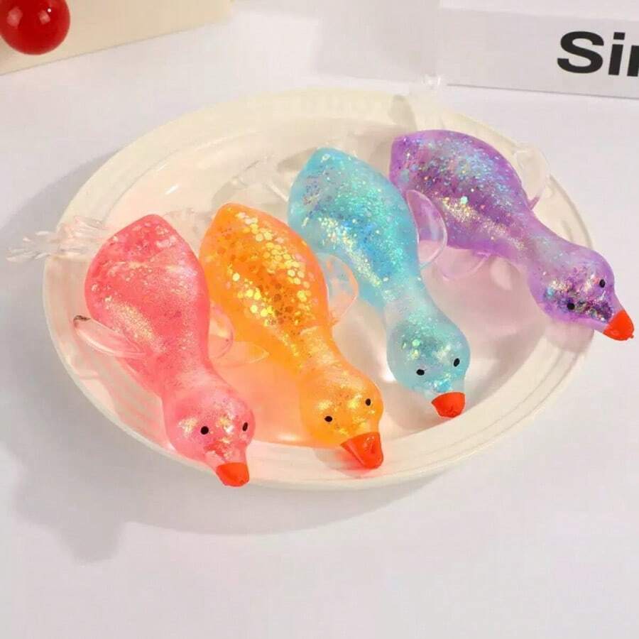 Shiny Crystal Duck Slow Rebound Stress Relief Puzzle Toy, Suitable For All Ages, Office Desk Decor, Birthday, Halloween, Easter Party Gift, Random Style