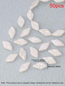 50pcs White Faux Pearl Beads Irregular Loose Spacer Beads Pendant For Jewelry Making DIY Bracelets Necklaces Accessories - Pearl - View 13