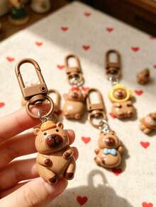 5 Pieces Of Mini Guinea Pig Keychains, Animal-Pattern Bag Hangers, Car Pendants, Women's Accessories, Gifts For Friends On Festivals - Multicolor - View 4