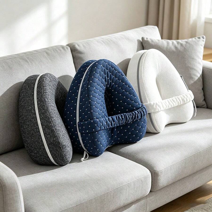 1 buah Bantal Kaki, Bantal Lutut untuk Tidur Miring, Bantal Penyeimbang untuk Tidur Miring, Bantal Kaki untuk Tidur, Bantalan Lutut untuk Tidur - Putih - View 1