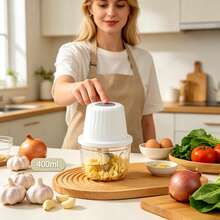 Portable USB- Electric Mini Food Processor & Garlic Chopper With , 13.53oz/1.6 Cup Capacity, USB/- Suitable For Ginger, Onion, Meat, Fruit Mincer, USB Chopper For Veggie Grinder, Compact For, Office, Travel - Multicolor - View 3