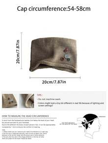 Wool-Blend 2-In-1 Soft Cute Cat-Ear Button Slouchy Beanie Hat For Women Fall Winter Warm Cold Hat - Rolled Edge Button Pin Stackable - View 2