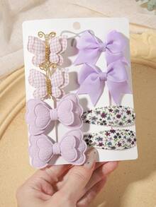 8pcs Multi-Style Hair Clip Set, Ditsy Floral Daily Photo Hair Clips, Multiple Colors Available - Mixed color - View 4