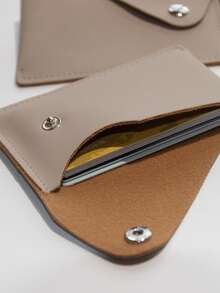 Ladies Minimalist Envelope Snap Card Package, PU Coin Purse Ultra-Thin And Hand In Hand With Storage Package, Simple And Casual Daily Use. - Multicolor - View 5