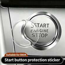 Crystal Clear Car Ignition Switch Button Protector, Universal Start Stop Sticker Cover For All Vehicles, Anti Scratch DIY Cut2.3cm/2.5cm - A - View 1