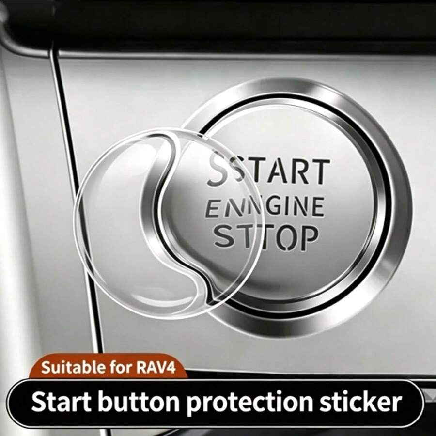 Crystal Clear Car Ignition Switch Button Protector, Universal Start Stop Sticker Cover For All Vehicles, Anti Scratch DIY Cut2.3cm/2.5cm - A - View 1