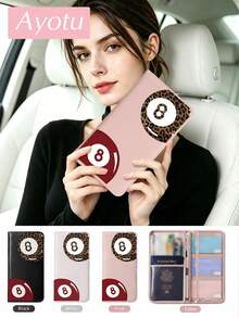 Lucky 8 Pool Table Car Registration & Insurance Document Holder – Vehicle Glove Box Organizer, Auto & Truck Storage Accessory, Ideal For Storing Important Papers, Driver Licenses, Passports, Cards, Small Auto Accessories And Other Documents. - Multicolor - View 3