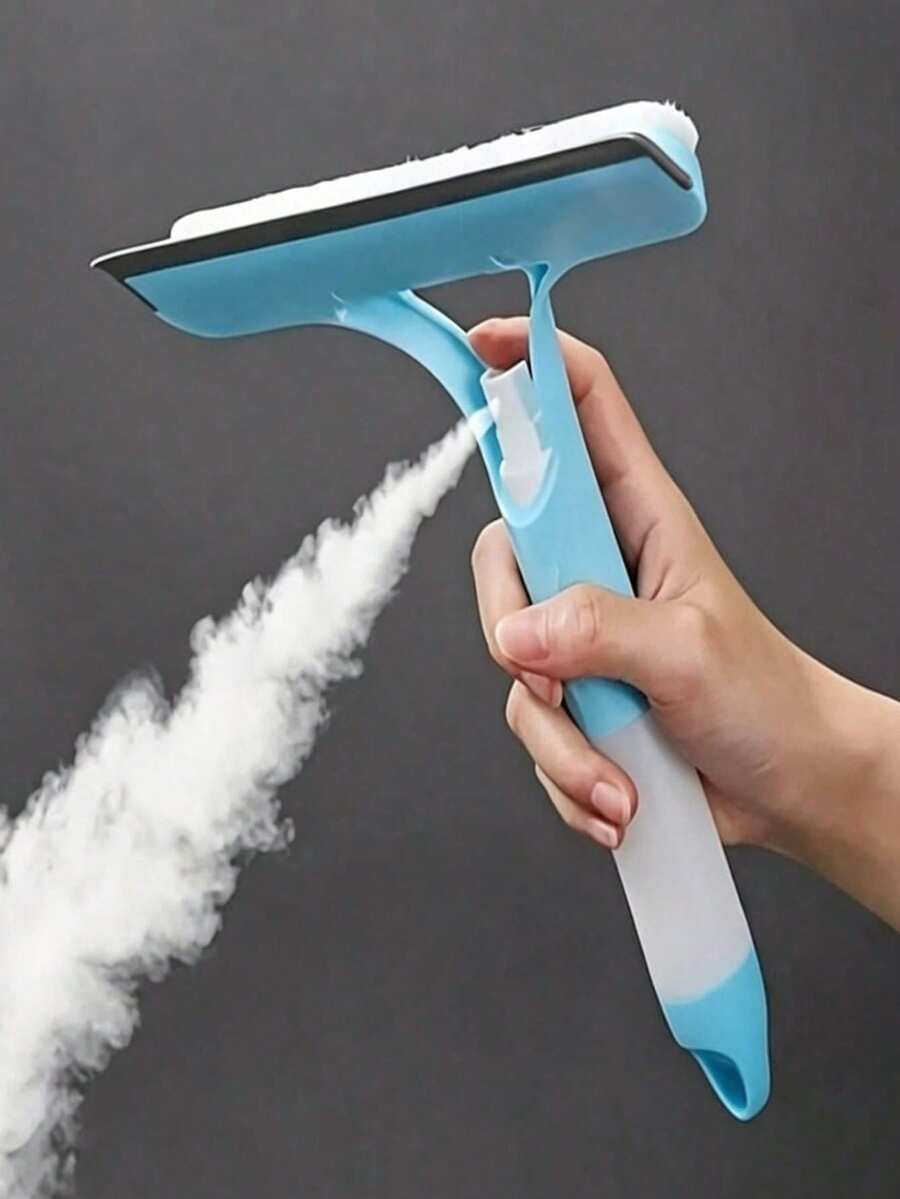 4-In-1 Glass Squeegee With Scrubber And Sprayer, 3-In-1 Window Cleaner, Multifunctional Handheld Window Squeegee, Sprays, Washes, And Wipes, For Windows, Tiles, Car Windshields, Mirrors, Bathroom Cleaning Tool, Kitchen, Bathroom, Home Household Items - Multicolor - View 1