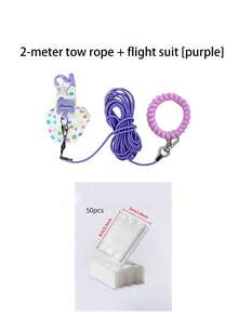 Colorful Polka Dot Parrot Flight Suit Leash Set With Wrist Strap + 50pcs Disposable Diaper Set, Adjustable Anti-Escape Bird Harness Leash, Multi-Color Portable Anti-Loss Outdoor Flight Rope, Suitable For Cockatiel, Budgie, Small And Medium Parrots, Outdoor Park Walking, Travel Carrying, Daily Window Venting Anti-Loss - Multi-color - View 14