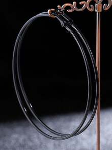 1pair Sexy Exaggerated Extra Large Hoop Earrings For Women, Party & Daily Punk Style Accessory - Silver - View 11