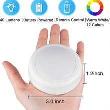 RGB LED Puck Lights, Battery Operated Under Cabinet Lights With Remote Control, 13‑Color Changing Dimmable Wireless Night Lights, Stick‑On Closet Showcase Display Lights For Kitchen, Shelf, Bar, Bedroom Decor - 6 Pcs - View 4