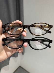 2pcs Women's Anti-Blue Light Glasses Cute Oval Full Frame Glasses - Non-Prescription With Colorful Frames, Suitable For Computer And Phone Gaming, Y2K Style Daily Wear, Fits Most Face Shapes - Multicolor - View 1