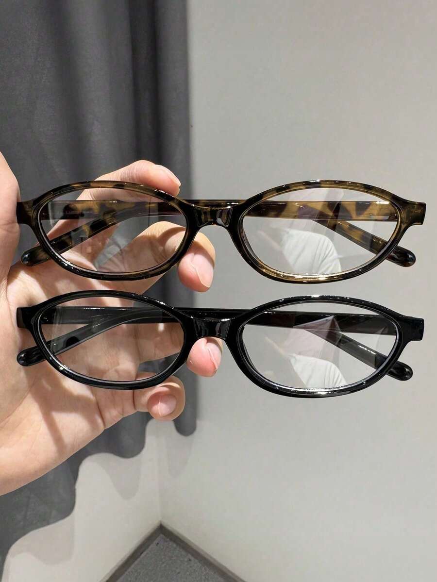 2pcs Women's Anti-Blue Light Glasses Cute Oval Full Frame Glasses - Non-Prescription With Colorful Frames, Suitable For Computer And Phone Gaming, Y2K Style Daily Wear, Fits Most Face Shapes - Multicolor - View 1