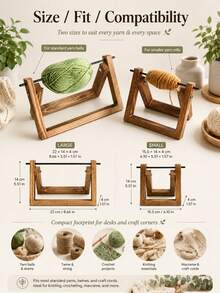 1 buah Tempat Benang Kayu, Rak Penyimpanan Benang Kayu Alami, Desain Pengeluaran Halus, Alat Merajut dan Merenda Buatan Tangan, Mencegah Benang Menggulung, Cocok untuk Ruang Kerajinan, DIY Rumah dan Penggunaan sebagai Hadiah - A - View 3