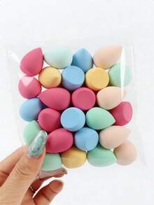 10/20/30/50/100Pcs Mini Makeup Sponge Blender Set, Multi‑Color Beauty Sponges, Wet & Dry Dual‑Use Soft Cosmetic Blending Sponge For Foundation Concealer, Portable Travel Makeup Tool, Great Gift For Her - Multicolor - View 14