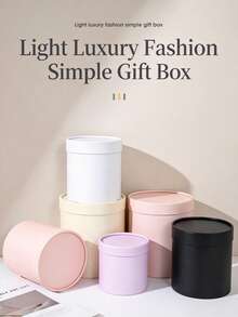 1 Pc Solid Color Gift Boxes, Round Boxes With Preserved Flowers Or Floral Arrangements, Perfect For Halloween Gifts, Autumn Home Decor, And Christmas Gifts - Multiple Styles - View 8