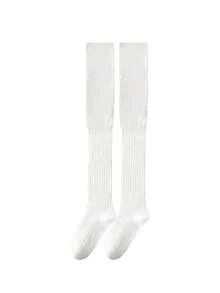 1/2/3 pares de calcetines altos de punto holgados por encima de la rodilla para mujer, otoño/invierno, con puño enrollado, adecuados para diversas ocasiones - Multicolor - Ver 7