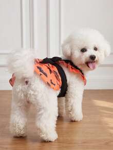 LUCKIE PAW 1pc Black Bat Pattern Pet Dress, Physical Flea Protection, Reduces Shedding, Heat Insulation, Breathable, Suitable For Small And Large Dogs And Cats, Indoor And Outdoor - Orange - View 7