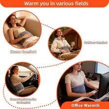 3-In-1 Heating Belt: Back Comfort Warm Heating Pad + Portable Hand Warmer, USB Powered (Power Bank Not Included), 3-Level Adjustable Temperature Heating Waistband, Suitable For Women, Gray/Pink - Single Pack - View 7