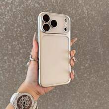 Luxury Transparent Matte Plating Phone Case Compatible With Iphone 18 Pro Max 17 16e 15 14 Plus 13 12 11 Pro,With Lens Protection,Metallic Color Frame Back Cover - Silver - View 9