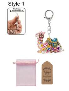 2D Acrylic Camel Keychain, Bag Pendant, Gift Decoration, Party, Ramadan, National Day, Birthday Gift - Multicolor - View 16