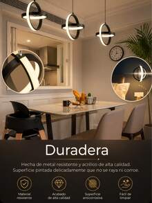 Lámpara Colgante Candil Circular Nórdico Led - Negro - Ver 7