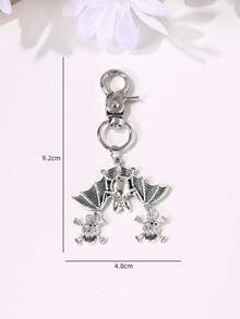 1pc Halloween Cross Heart Bat Skull Skeleton Spider Spider Web Star Dice Sword Backpack Charm Creative Gift - Multicolor - View 9