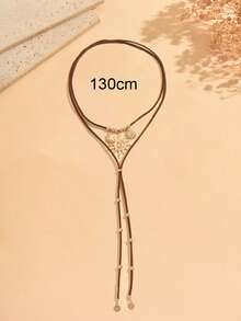 1pc Vintage Western Cowboy Bohemian Style Korean Velvet Sun Moon Sunflower Pendant Necklace, Suitable For Women's Daily Casual Wear, Party, Travel And Music Festival - Multicolor - View 5